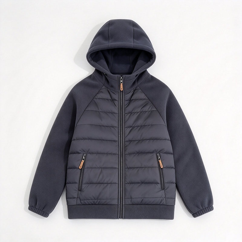 Herrwert | Herren Hybrid-Steppjacke mit Kapuze und wärmender Polsterung für den Winter