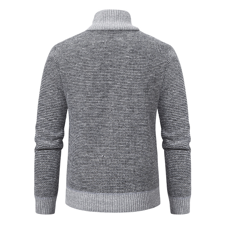 Herrwert | Herren Thermo-Strickjacke mit Stehkragen, warmer Fütterung und Steppfront