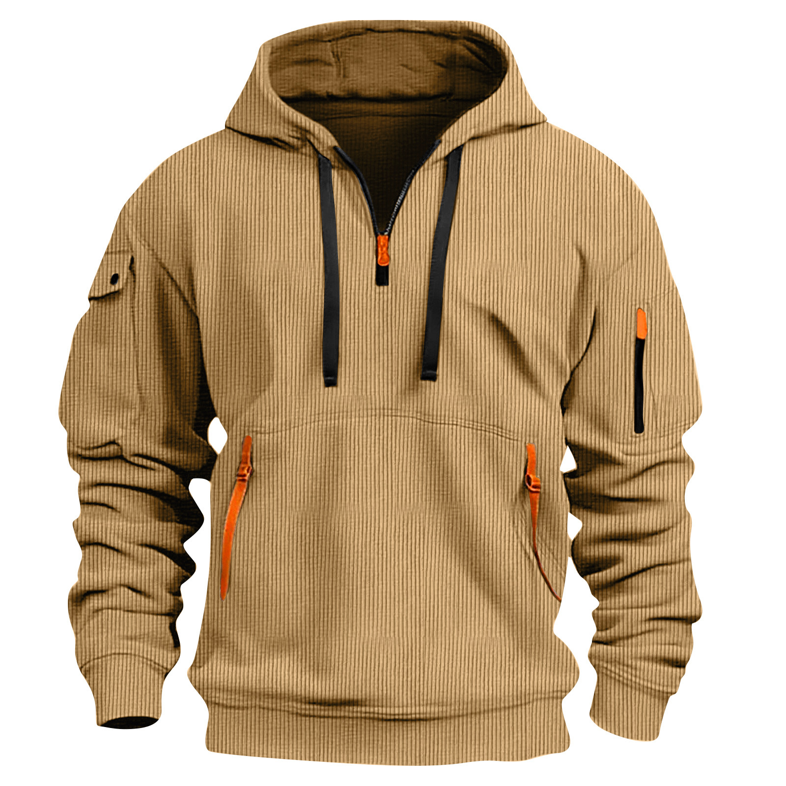 Herrwert | Herren Kapuzenpullover mit Half-Zip und praktischen Reißverschlusstaschen