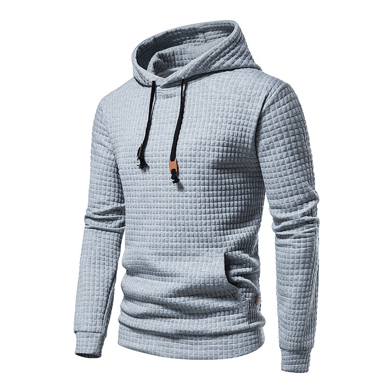 Herrwert | Herren Kapuzenpullover mit strukturierter Waffeloptik und Kängurutasche