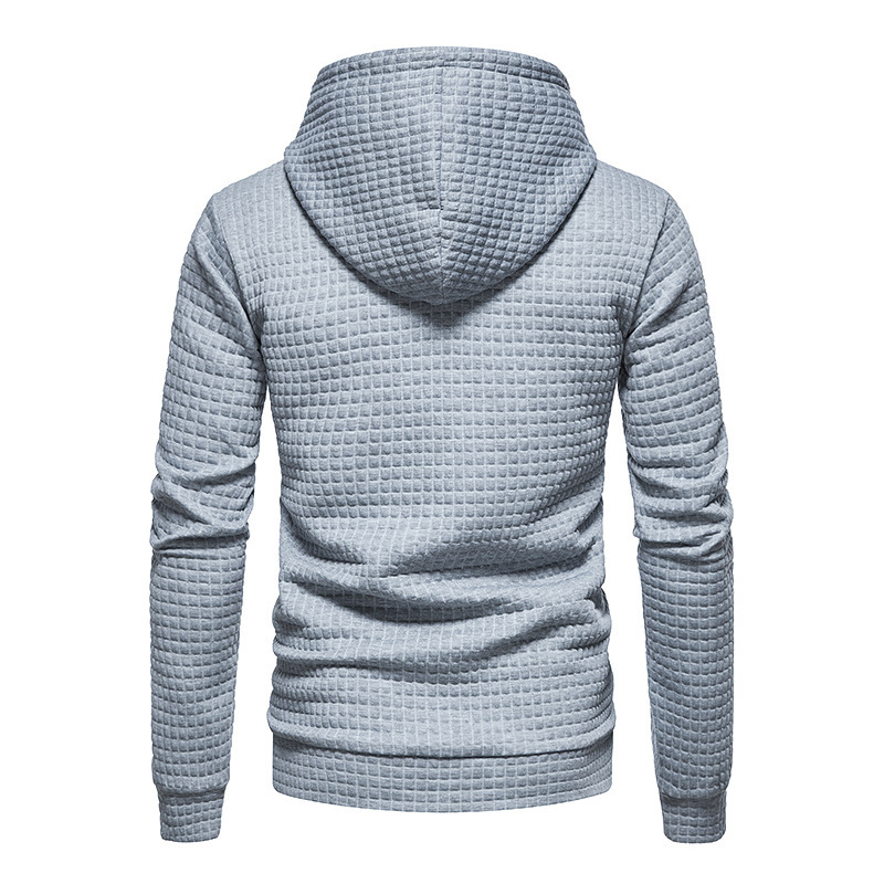 Herrwert | Herren Kapuzenpullover mit strukturierter Waffeloptik und Kängurutasche