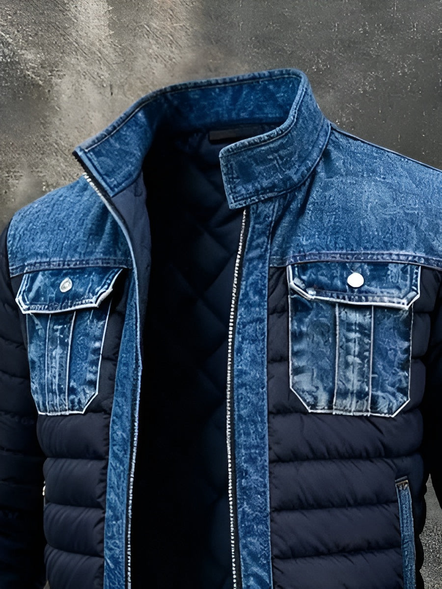 Herrwert | Herren Thermo-Denim-Hybridjacke mit warmem Futter für kalte Tage