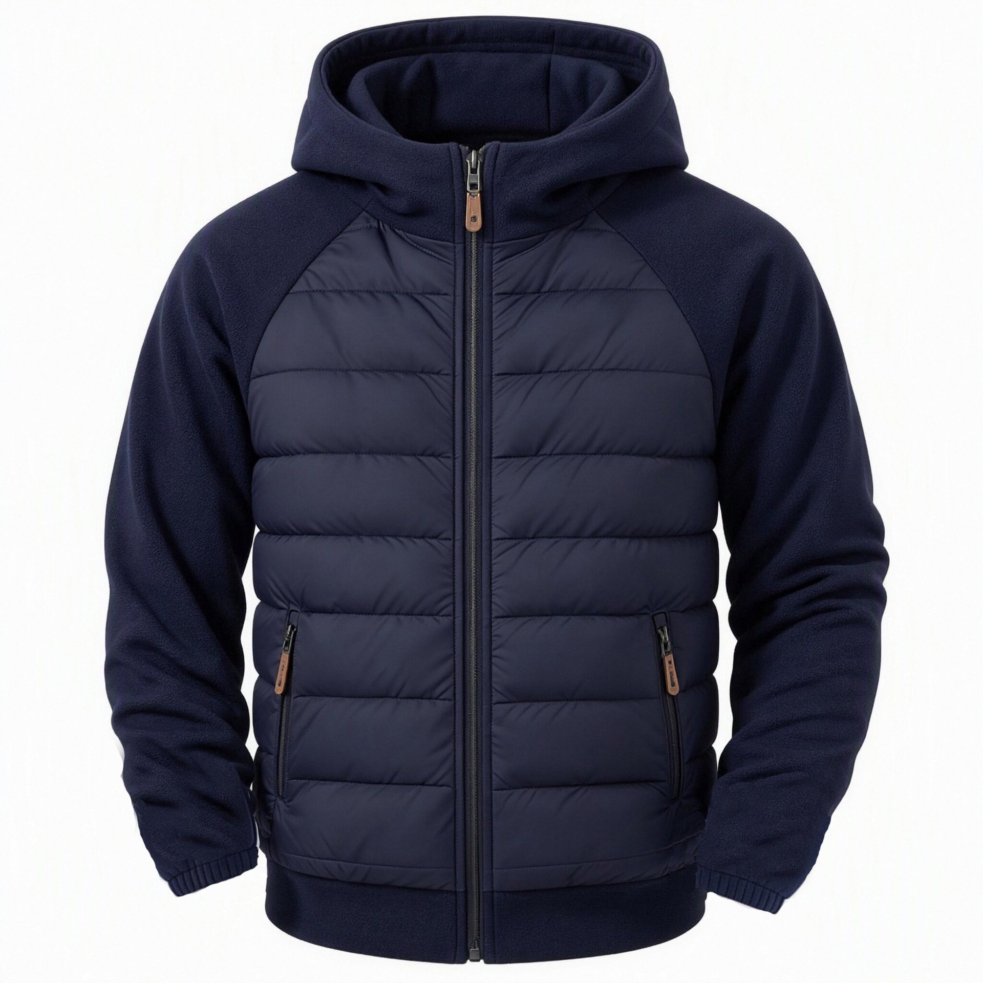 Herrwert | Herren Hybrid-Steppjacke mit Kapuze und wärmender Polsterung für den Winter