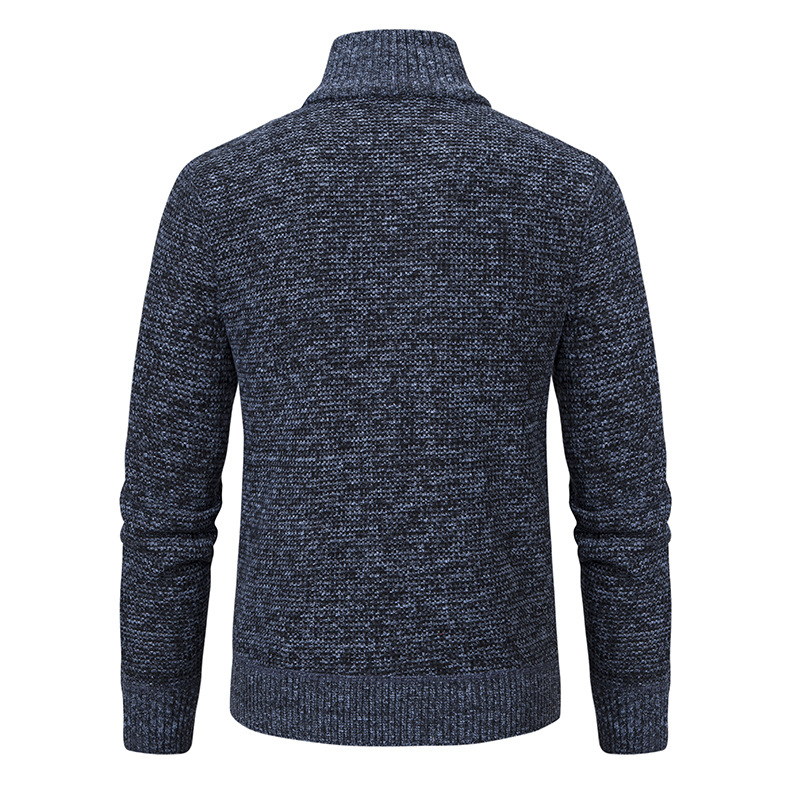 Herrwert | Herren Thermo-Strickjacke mit Stehkragen, warmer Fütterung und Steppfront