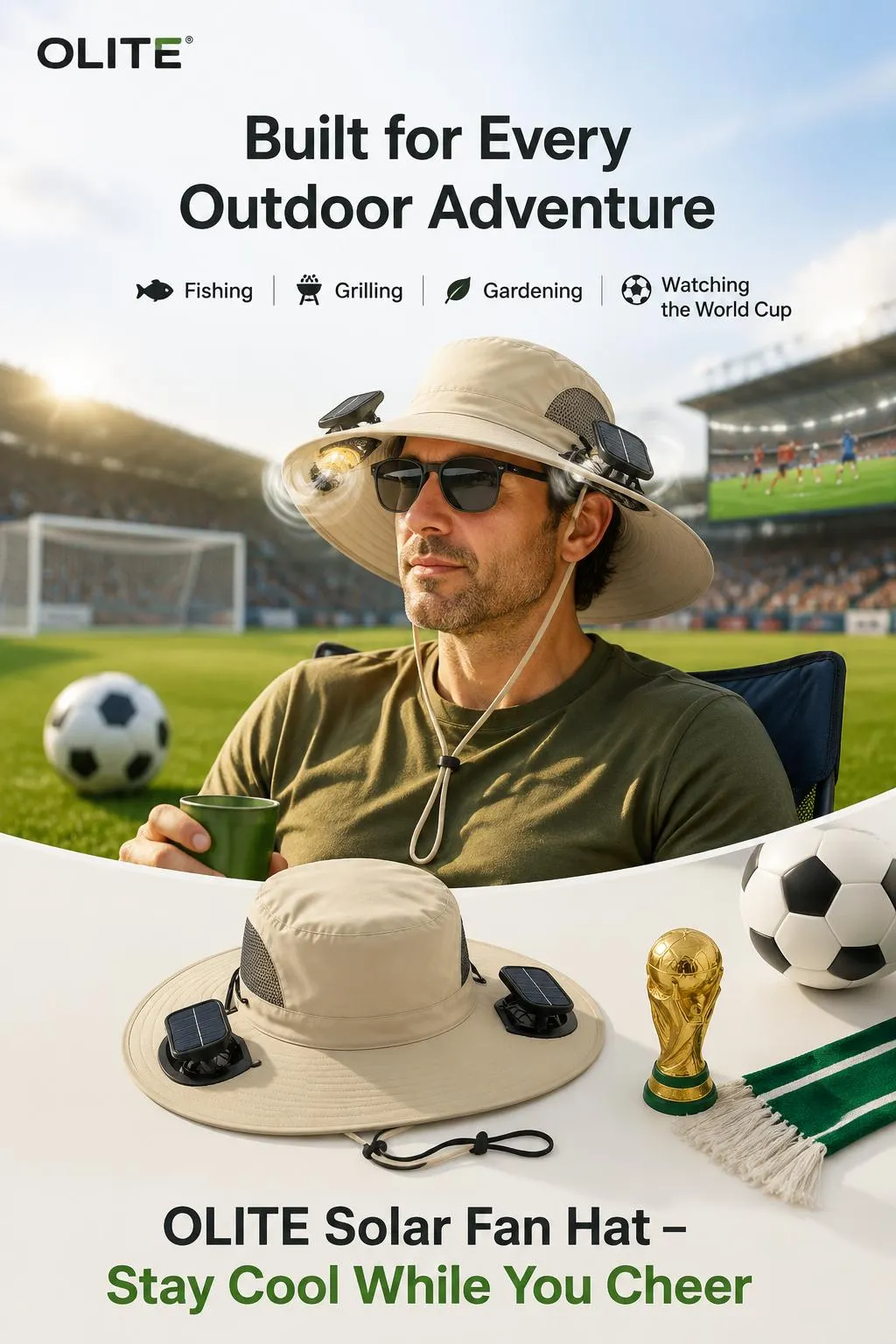 New Solar-Powered Outdoor Cooling Fan Hat 鈥?Sun Protection Hat with Solar Fan | Dual-Power Rechargeable Fan | Outdoor Water-Resistant Fan | Ideal for Sporting Events | Unisex Design | TikTokShopSpringGlowUp Sun Bucket Hat Lightweight Golf Hat