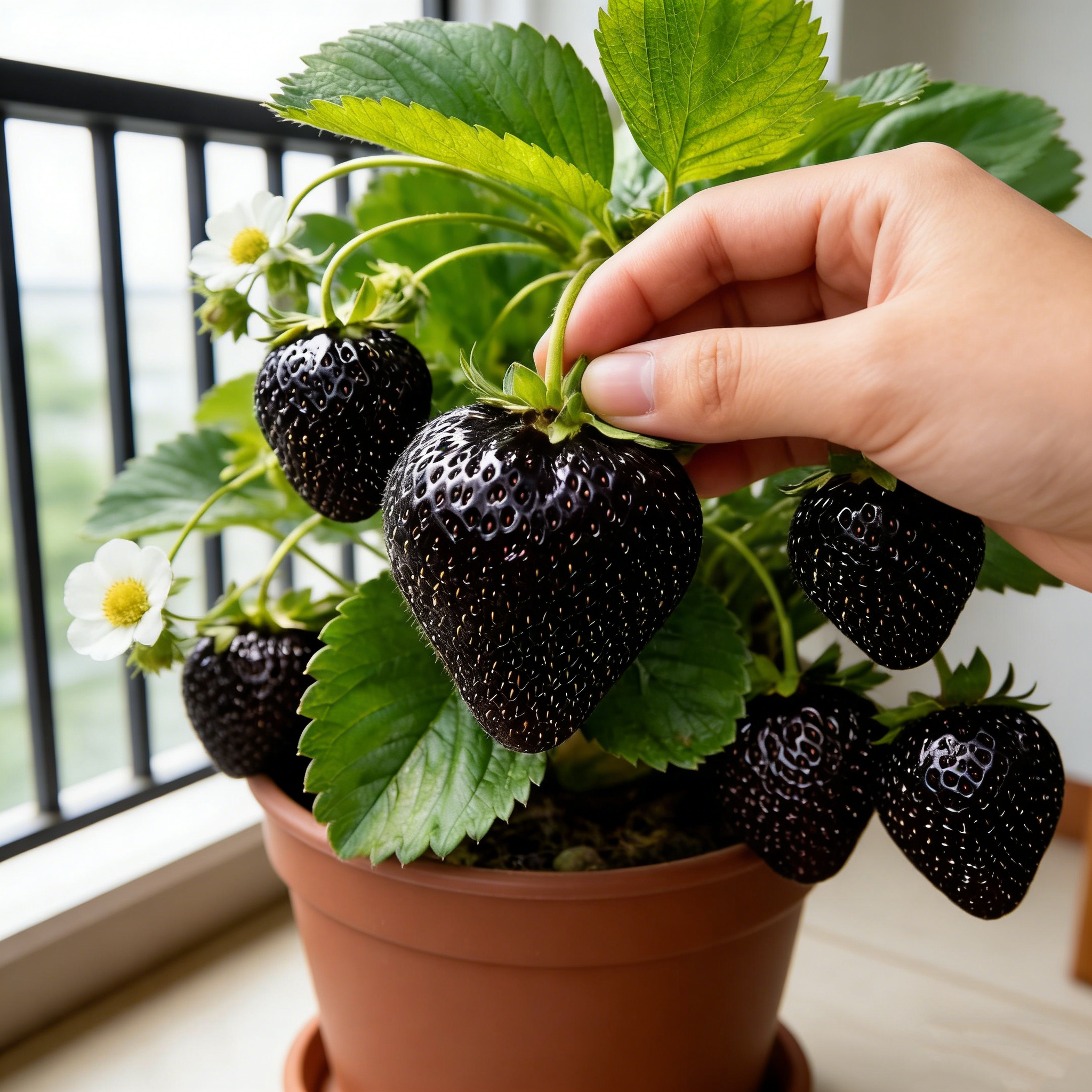 🍓Obrovská jahoda Black Diamond – sladká, lahodná, výživná a ľahko sa pestuje doma.