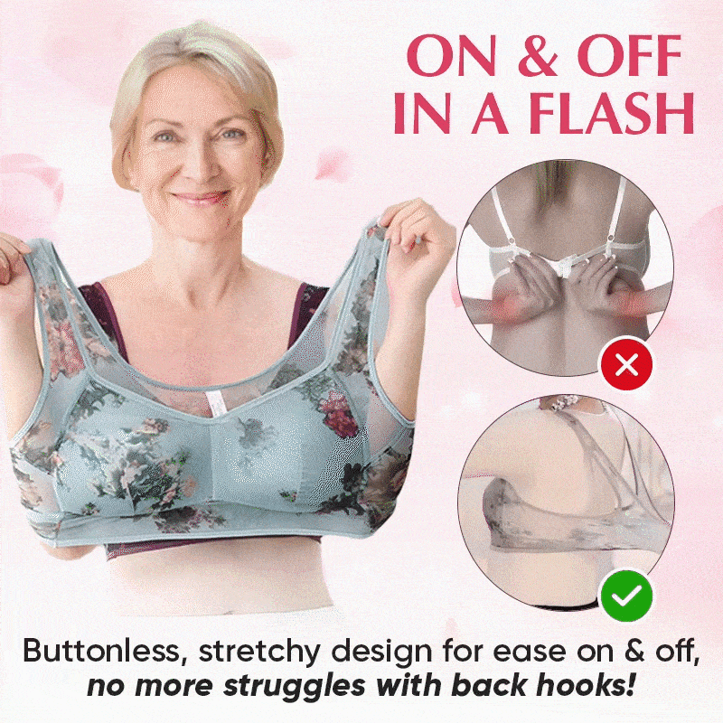 🎁 Super riasená podprsenka | Chladivá pohodlná podprsenka s čipkou Ice Silk