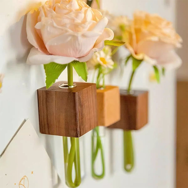 📢📢 TERAZ 50% ZĽAVA😍 Magnetická drevená váza so skúmavkou