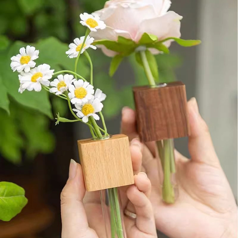 📢📢 TERAZ 50% ZĽAVA😍 Magnetická drevená váza so skúmavkou