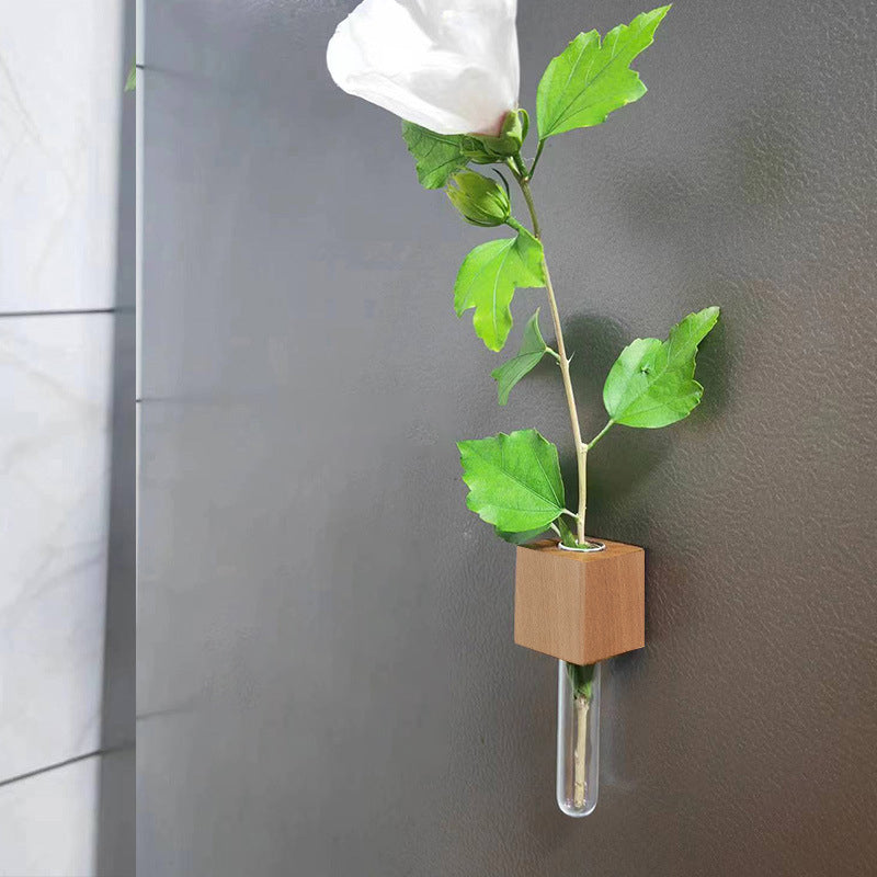 📢📢 TERAZ 50% ZĽAVA😍 Magnetická drevená váza so skúmavkou