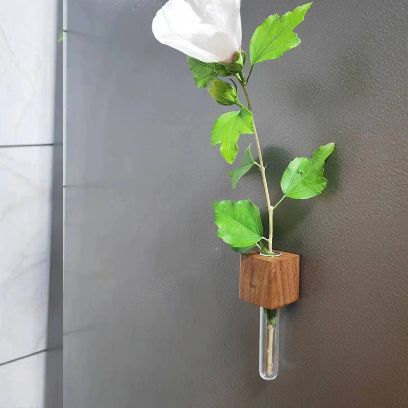 📢📢 TERAZ 50% ZĽAVA😍 Magnetická drevená váza so skúmavkou