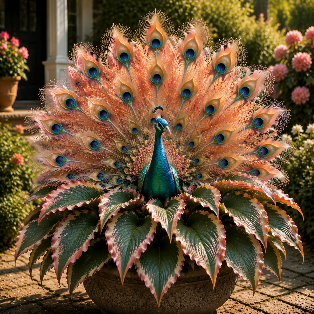 🦚Hosta Royal Peacock Feather – vzácna záhradná kráska, ktorú si každý všimne
