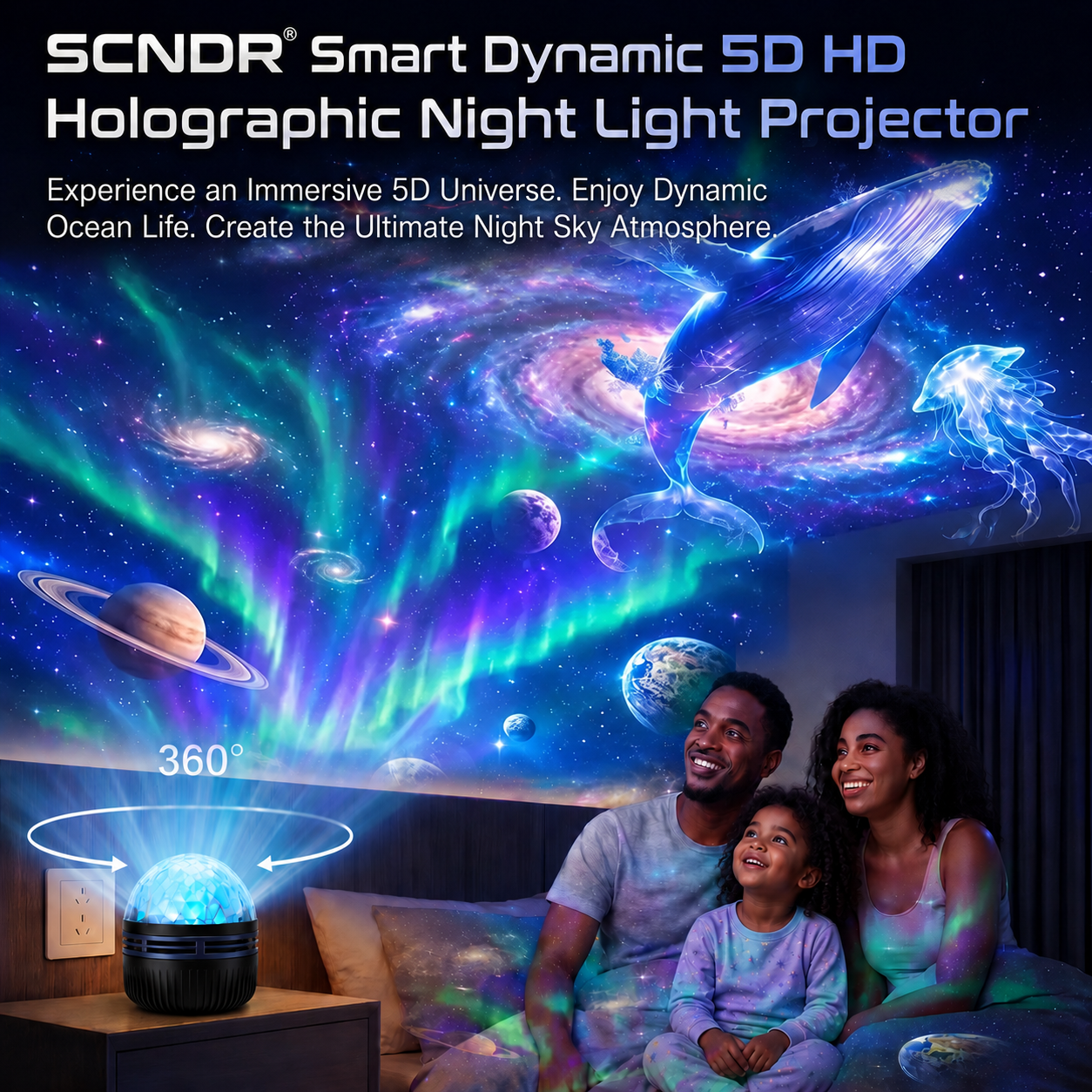 Oficiálny obchod | 💖🎁SCNDR® 360° inteligentný holografický projektor hviezdnej oblohy (HD Smart Dynamic 5D)