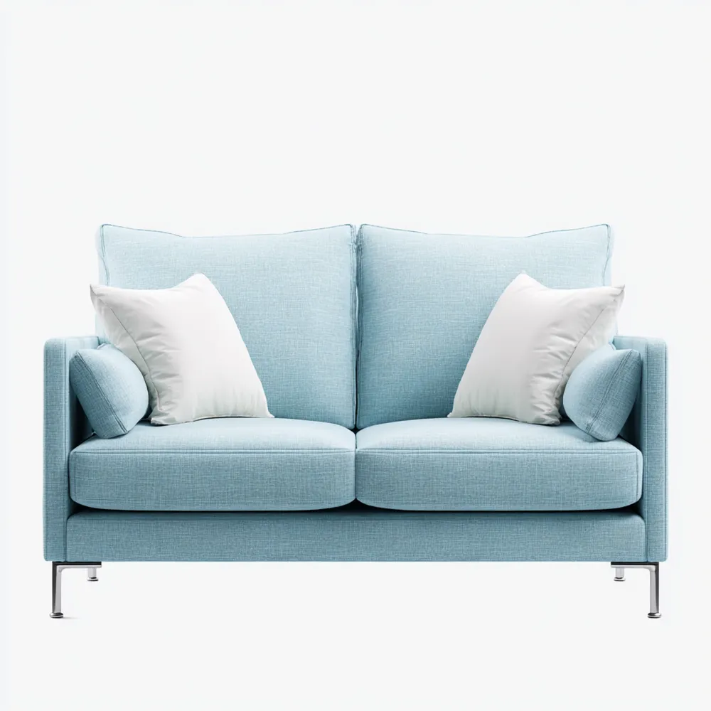 Divano a due posti in tessuto 150x85x90 cm - Azzurro - Design moderno