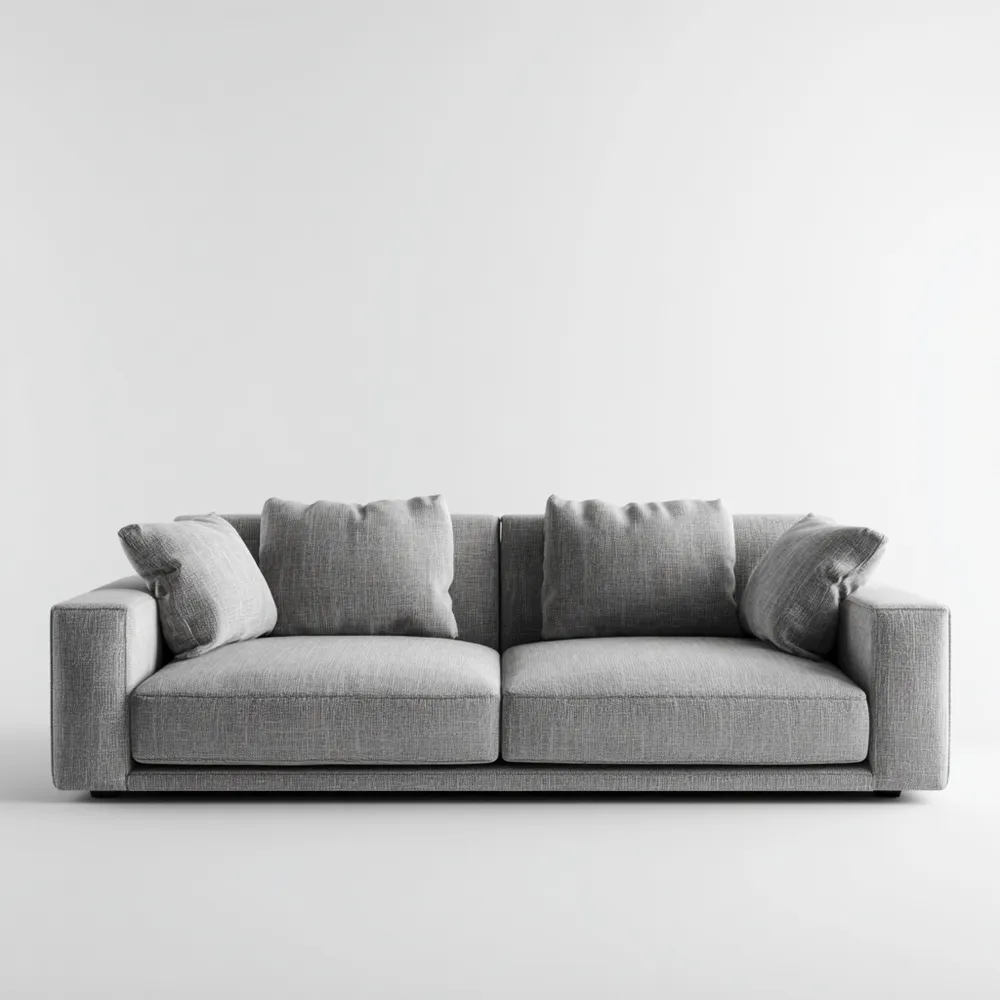 Divano due posti in Tessuto 180x90x75 cm - Grigio Chiaro - Design moderno