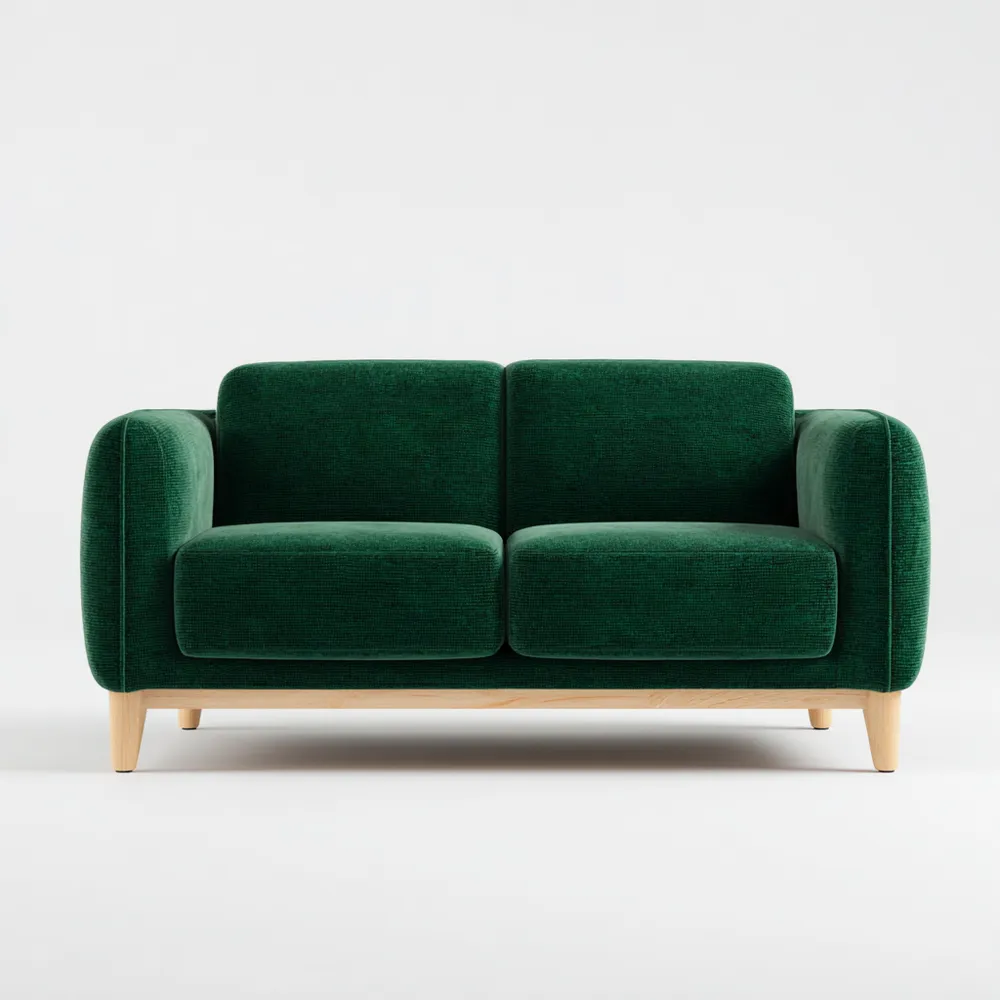 Divano due posti - Tessuto Verde 150x80x85 cm - Design Elegante