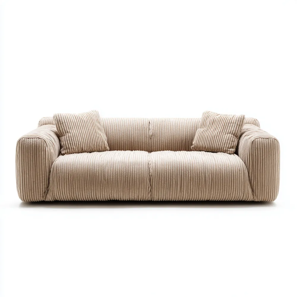 Divano due posti velluto a coste 200x95x85 cm – Beige