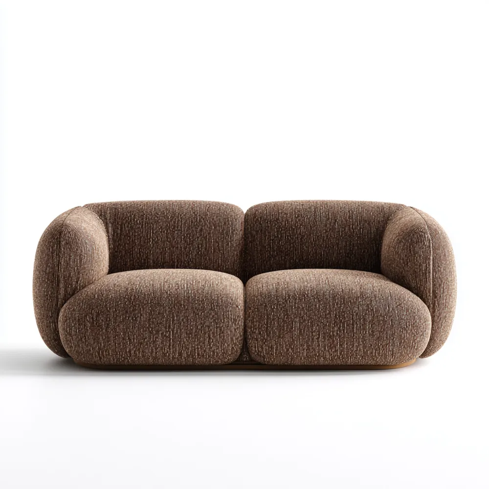 Divano due posti in tessuto 180x90x75 cm - Marrone - Design Moderno