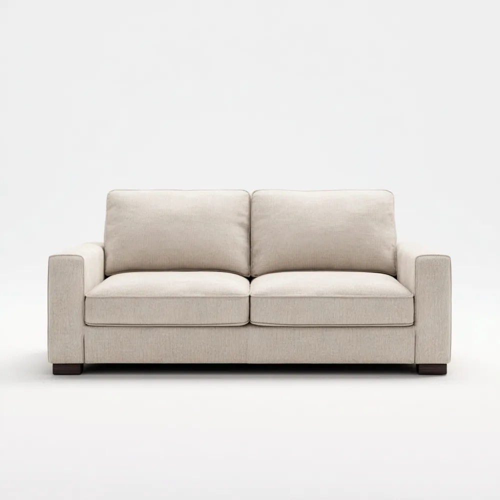 Divano due posti in tessuto 180x90x80 cm – Beige – Design Moderno