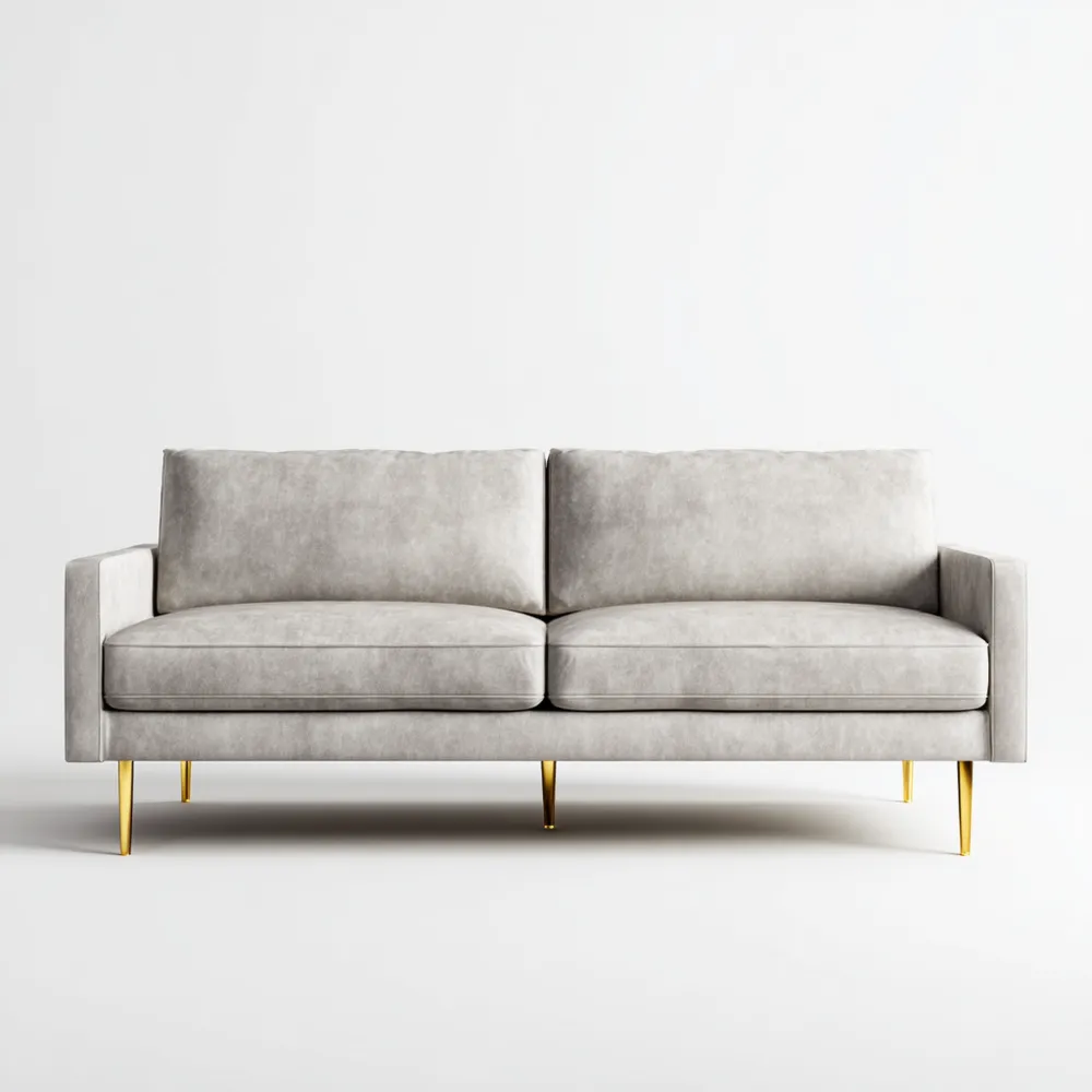 Divano due posti in tessuto 150x85x90 cm - Grigio Chiaro