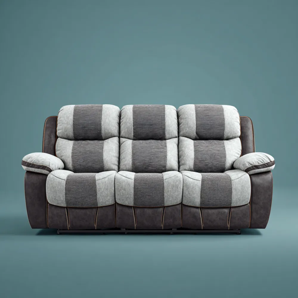 3-Sitzer-Sofa Stoff/Kunstleder 200x90x100 cm – Grau/Anthrazit – Modernes Design-Yelavino