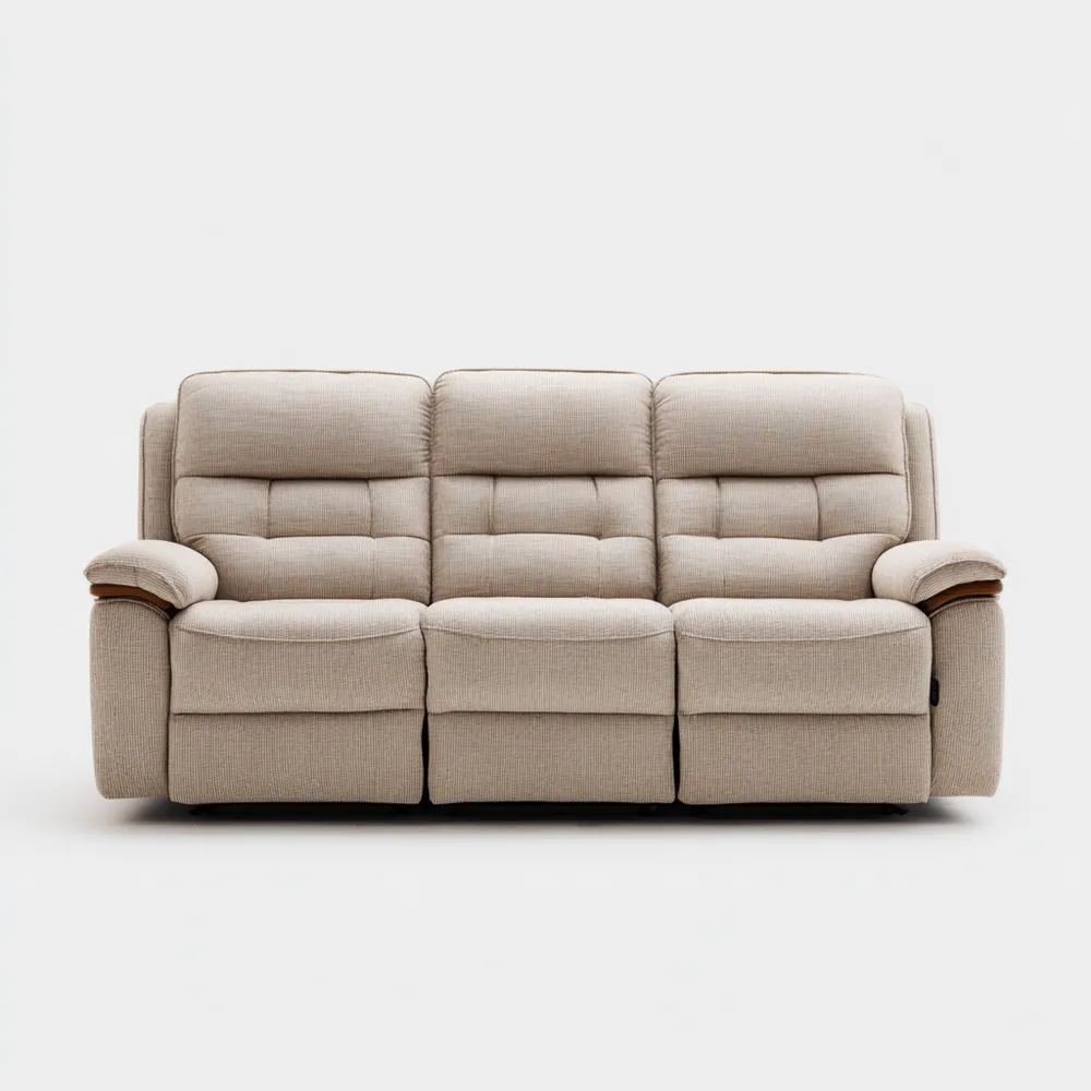 3-Sitzer-Sofa Stoff Beige 200x95x100 cm mit Relaxfunktion Modernes Design-Yelavino
