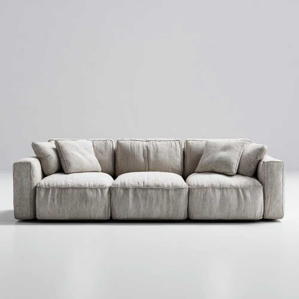 3-Sitzer-Sofa Stoff 220x95x85 cm - Hellgrau - Modernes Design-Yelavino