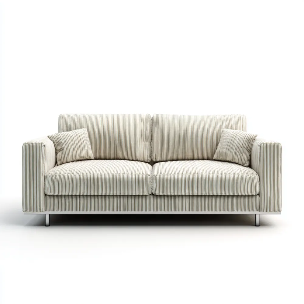 2-Sitzer-Sofa Stoff 200x95x85 cm – Beige/Gestreift – Modernes Design-Decorhaveny