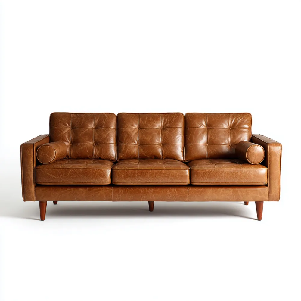 3-Sitzer-Sofa Leder 200x85x75 cm – Braun – Klassisches Design-Decorhaveny