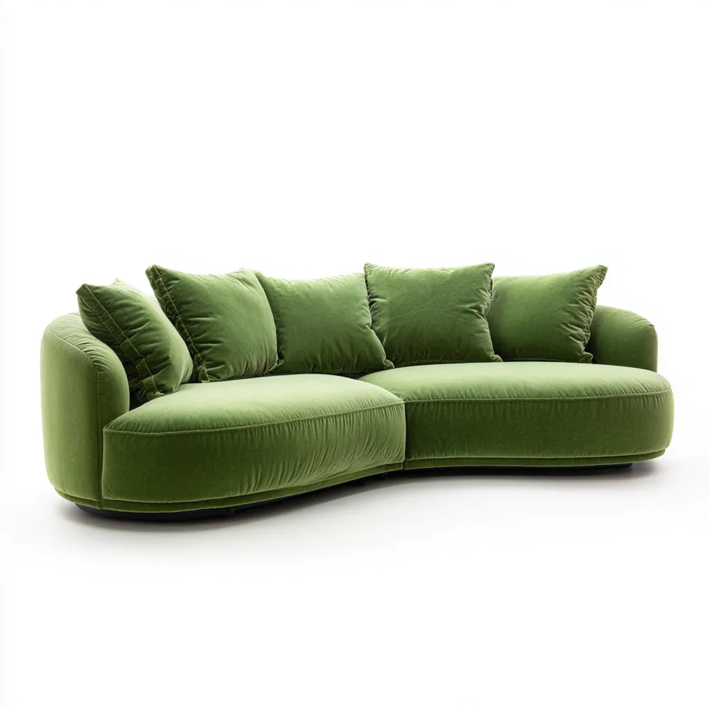Canapé modulable en velours 300x100x80 cm - Vert - Design Contemporain