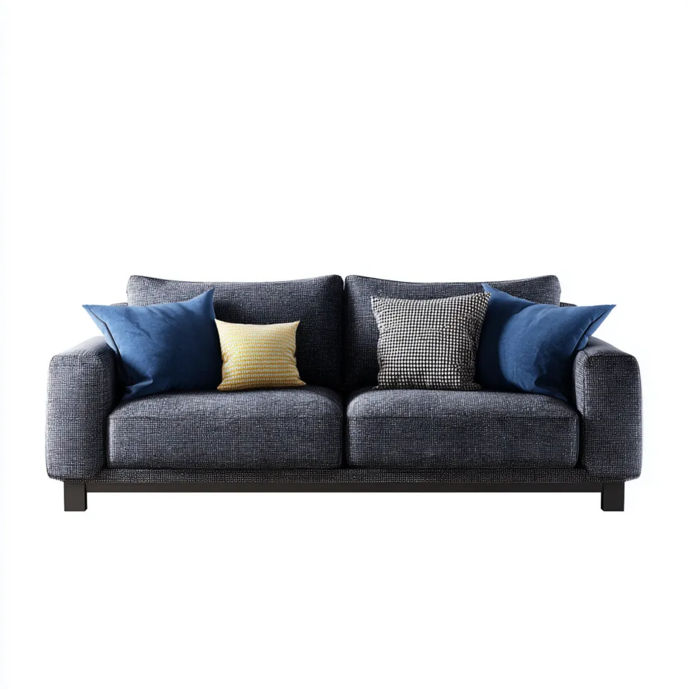 Canapé 2 places Tissu 160x85x75 cm - Gris Foncé - Design Contemporain