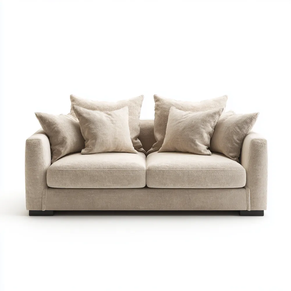 Canapé 2 places en tissu Beige 150x85x90 cm – Design contemporain