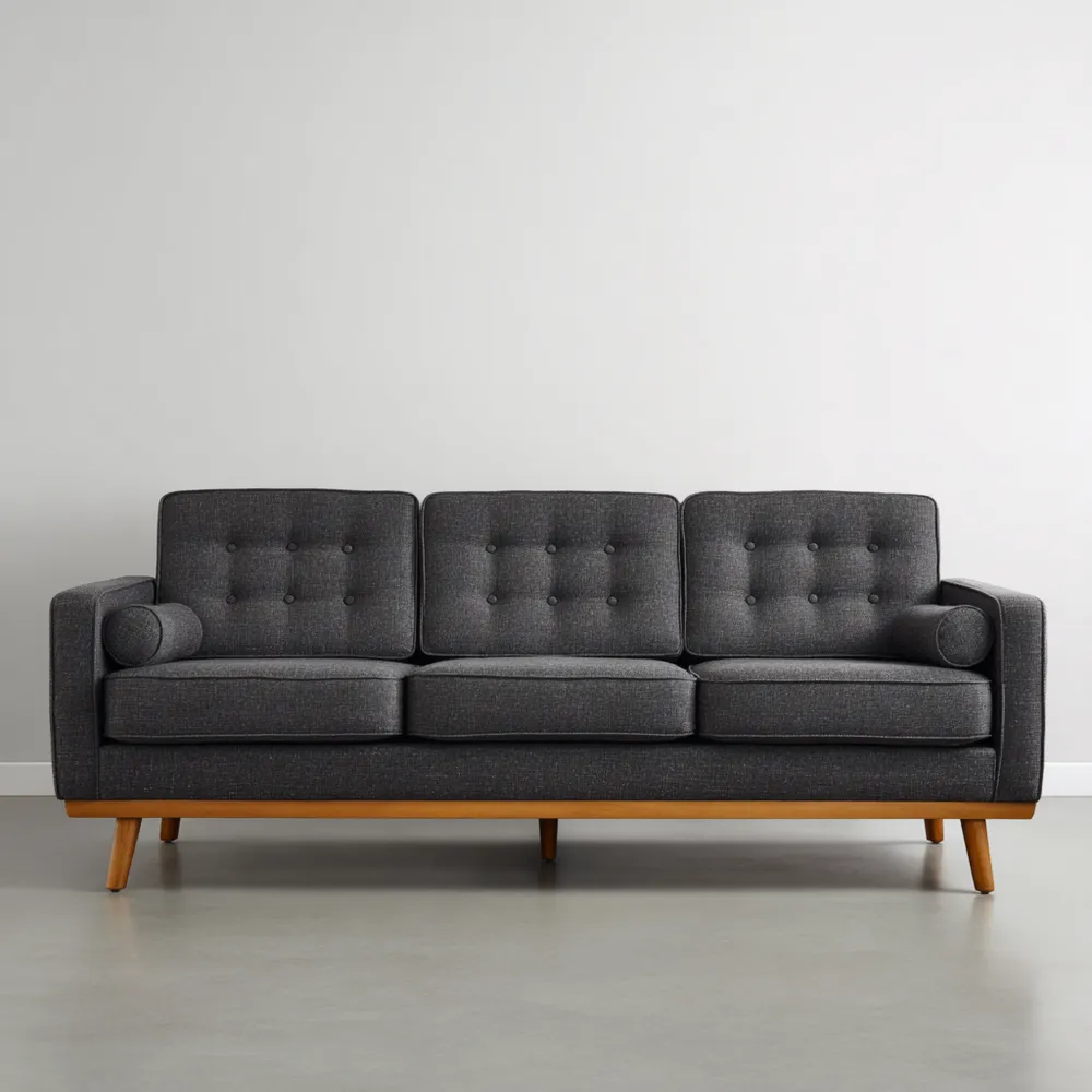 Canapé 3 places - Tissu Gris Foncé 200x85x75 cm - Design moderne