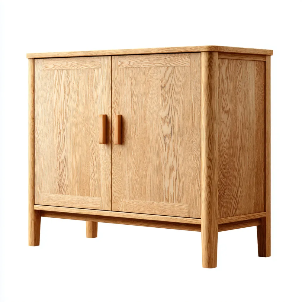 Credenza in legno massello 90x40x80 cm - Rovere - Design classico