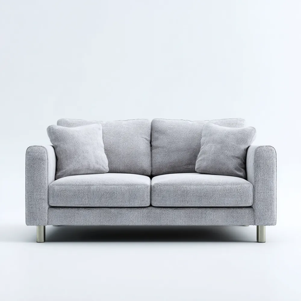 Divano due posti in tessuto 150x85x90 cm - Grigio chiaro - Design moderno