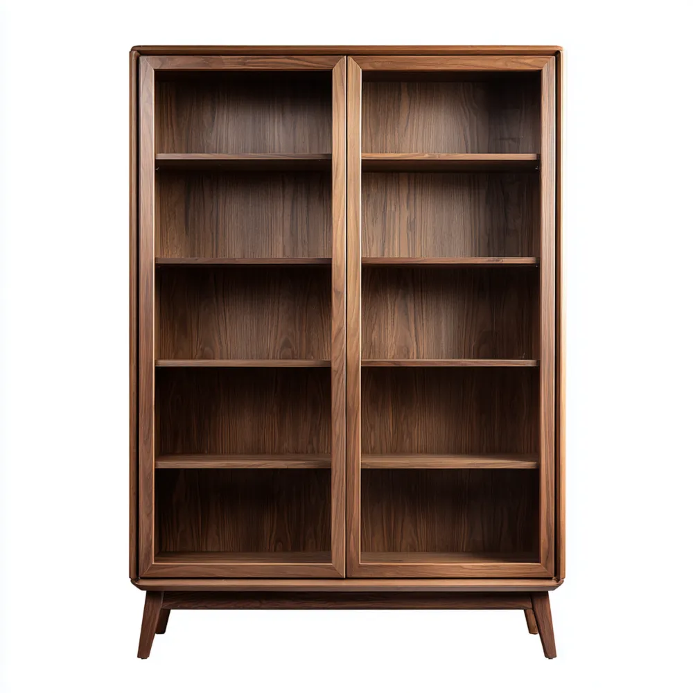 Libreria in Legno Massello 180x90x30 cm – Noce – Design Moderno