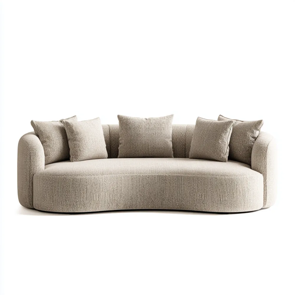 Divano a tre posti 220x95x85 cm in Tessuto – Beige – Design Moderno