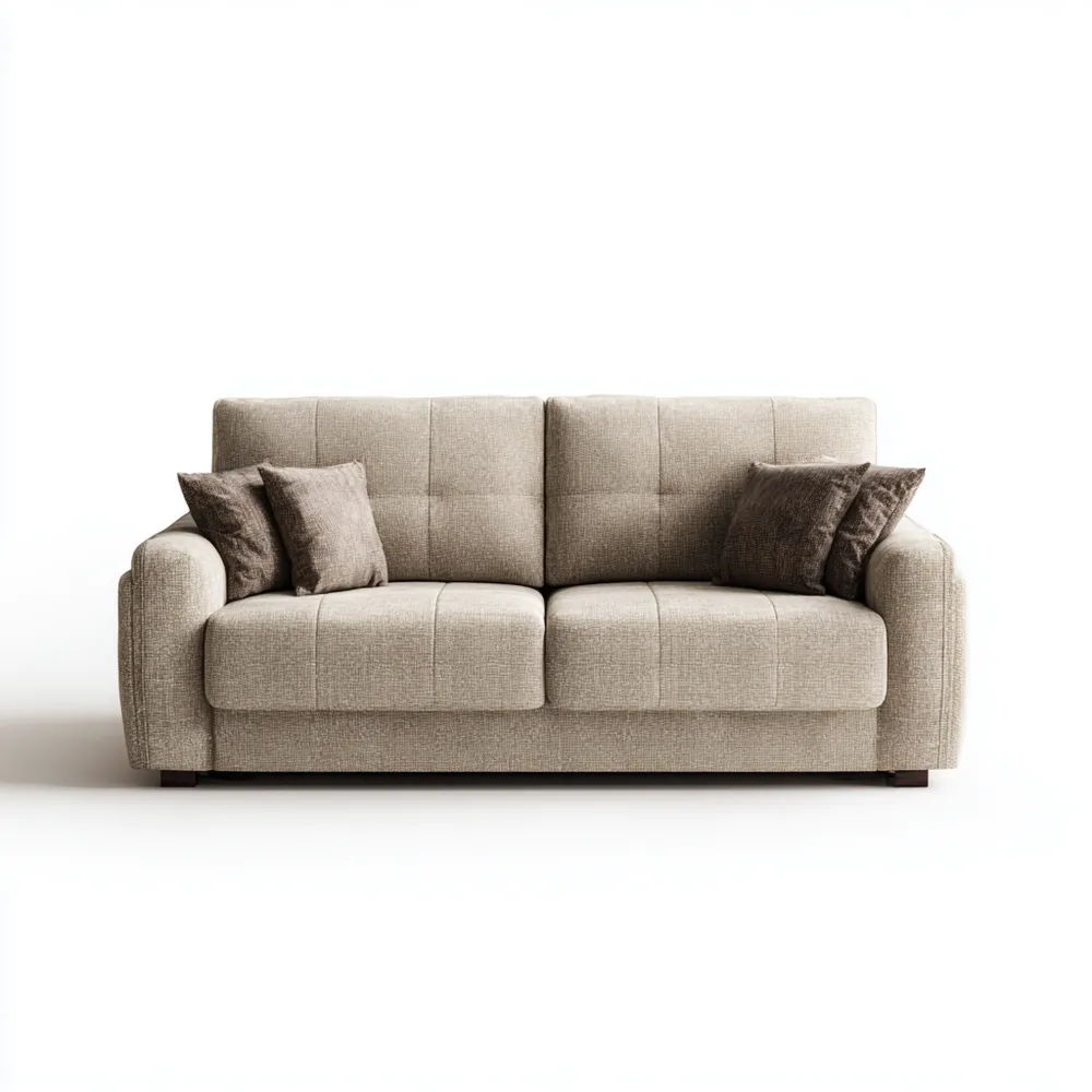 Divano due posti in tessuto 150x90x88 cm - Beige - Design Moderno