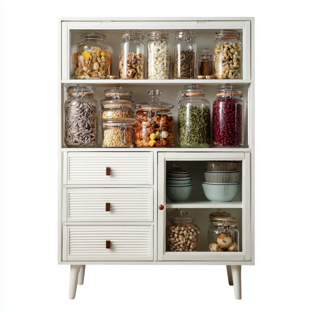 Credenza in legno 100x40x180 cm - Design classico Bianco