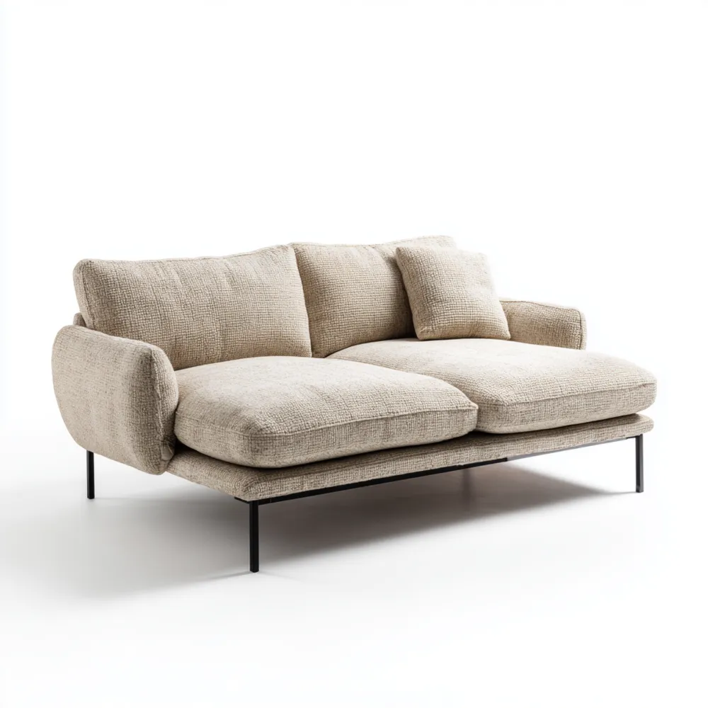 Divano due posti 150x85x70 cm - Beige - Design moderno