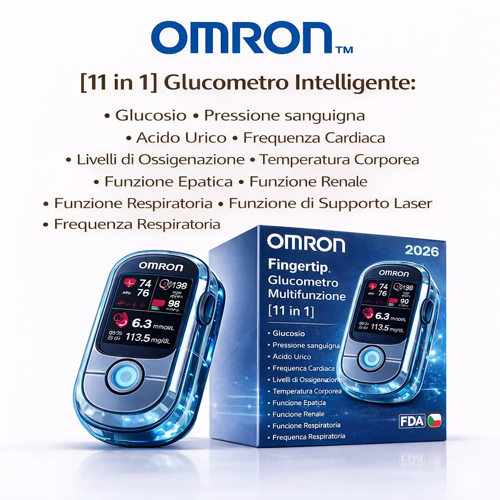 Basta aghi e dolore!🔥 | Omron™ glukometro non invasivo – controllo facile e preciso della glicemia, ovunque tu sia 🔥