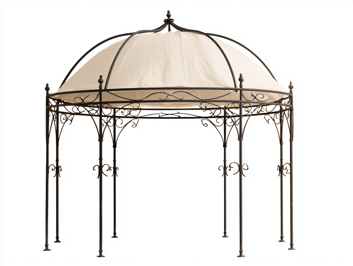 Toldo gazebo de jardín de metal 300x300x260cm - marrón oscuro/beige - para jardín - estilo clásico