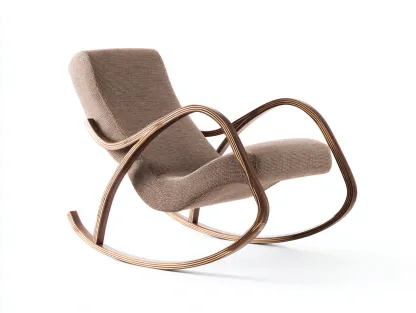 Mecedoras - tela-madera - 96x74x97 cm - marrón claro - estilo contemporáneo-Casaupshop