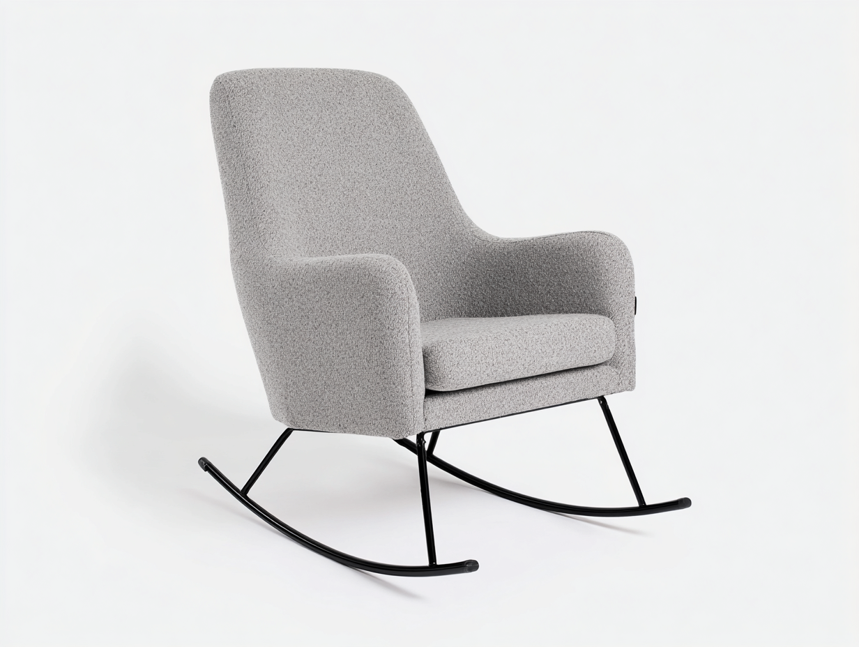 Mecedoras - tela-metal - 95x72x98 cm - gris claro - estilo moderno-Casaupshop