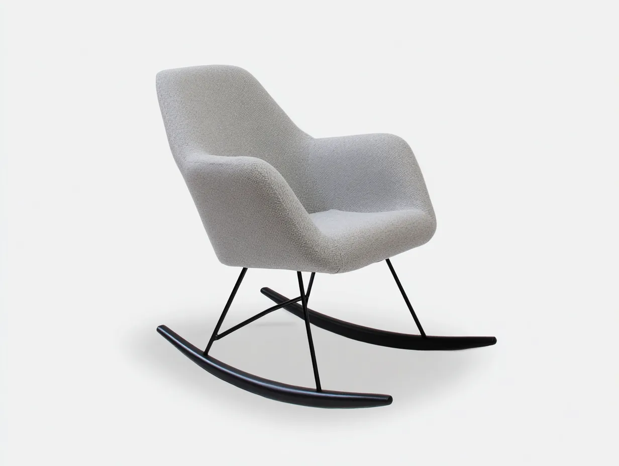 Mecedoras - tela-metal - 92x70x96 cm - gris claro - estilo moderno-Casaupshop