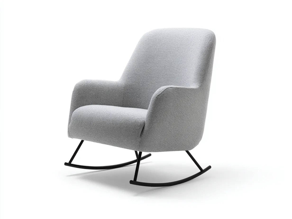 Mecedoras - tela-metal - 94x71x97 cm - gris claro - estilo moderno-Casaupshop