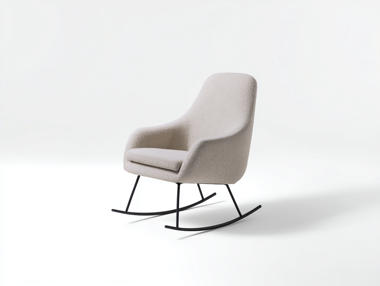 Mecedoras - tela-metal - 91x69x95 cm - crema - estilo minimalista-Casaupshop