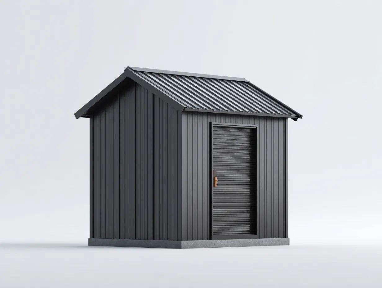 Casetas de jardín-acero galvanizado-215x155x198 cm-negro-moderno-Casaupshop