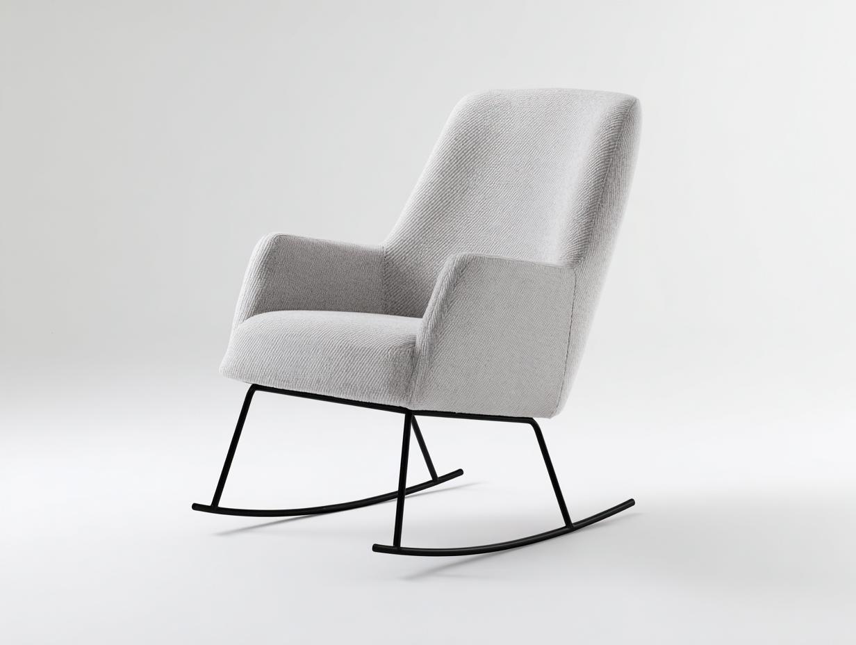 Mecedoras - tela-metal - 93x70x96 cm - gris claro - estilo moderno-Casaupshop