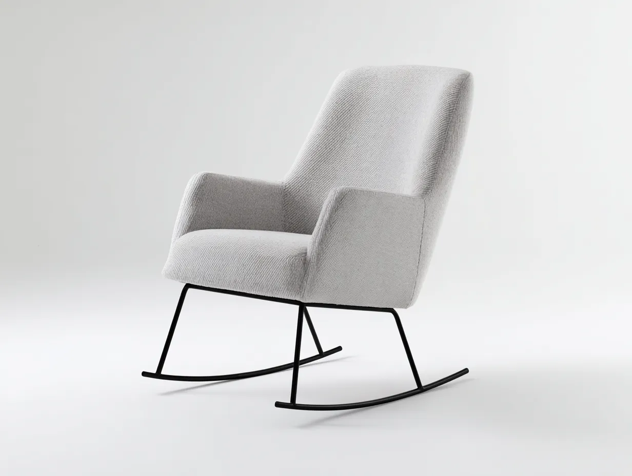 Mecedoras - tela-metal - 93x70x96 cm - gris claro - estilo moderno-Casaupshop